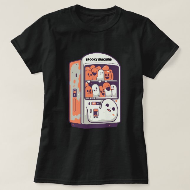 Camiseta Spooky Ghost Vending Machine Cute Halloween T Shir (Diseño del anverso)
