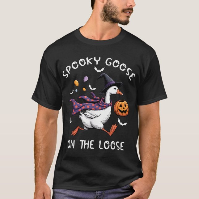 Camiseta Spooky Goose On The Loose Witch Silly Goose Animal (Anverso)
