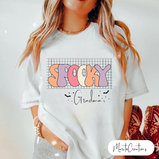 Camiseta Spooky Grandma, Halloween Grandma,Retro Gradma,  (Subido por el creador)
