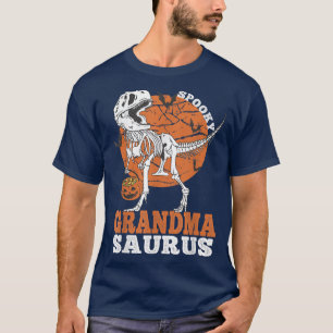 Camiseta Spooky Grandma Saurus Dinosaur Skeleton T re Pumpk