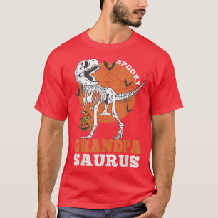 Camiseta Spooky Grandpa Saurus Dinosaur Skeleton T re Pumpk