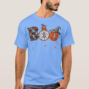 Camiseta Spooky Halloween Boo Owl Witch Hat Spider Hallowee