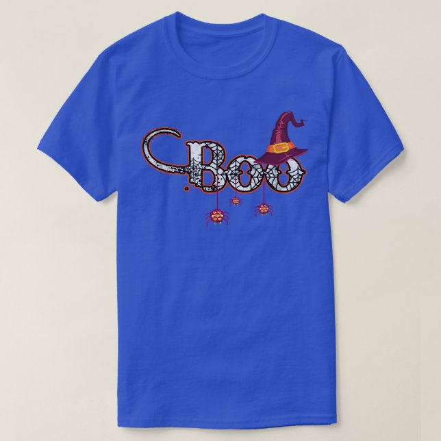 Camiseta Spooky Halloween Boo Spider Web Bat Witch Men wome (Diseño del anverso)