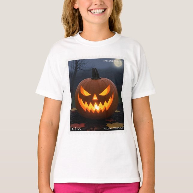 Camiseta Spooky Halloween Kids Tee - Retro Pumpkin (Anverso)