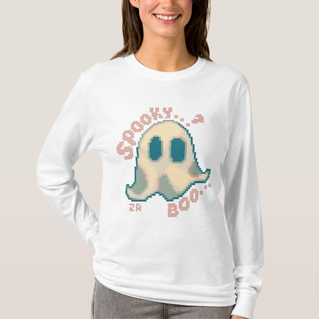 Camiseta Spooky Halloween pixelart, Pixel Art  (Anverso)