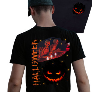 Camiseta Spooky Halloween Skeletal