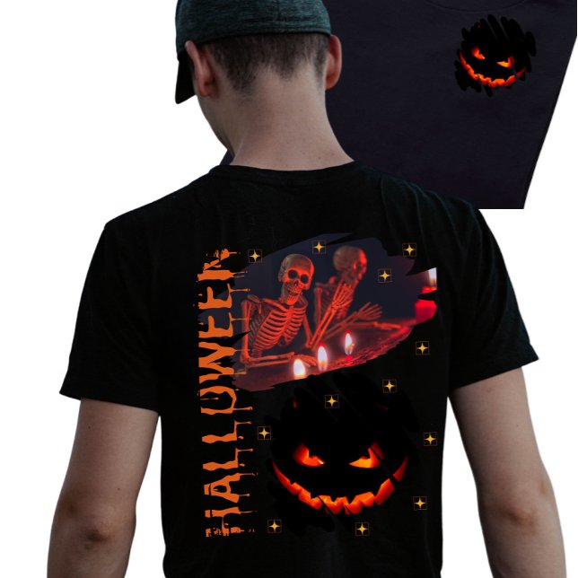 Camiseta Spooky Halloween Skeletal (Subido por el creador)