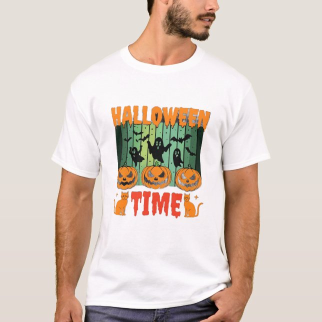 Camiseta Spooky Halloween T‑Shirt – Ghostly Typography for  (Anverso)