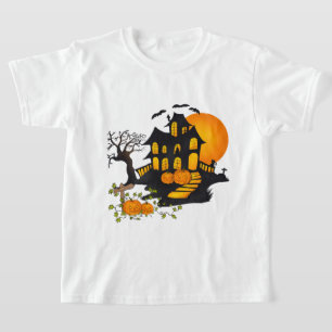 Camiseta Spooky House con murciélagos diversión de Hallowee