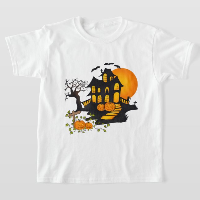 Camiseta Spooky House con murciélagos diversión de Hallowee (Distribución)