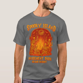 Camiseta Spooky Island Amusement Park Skeleton Beach Party