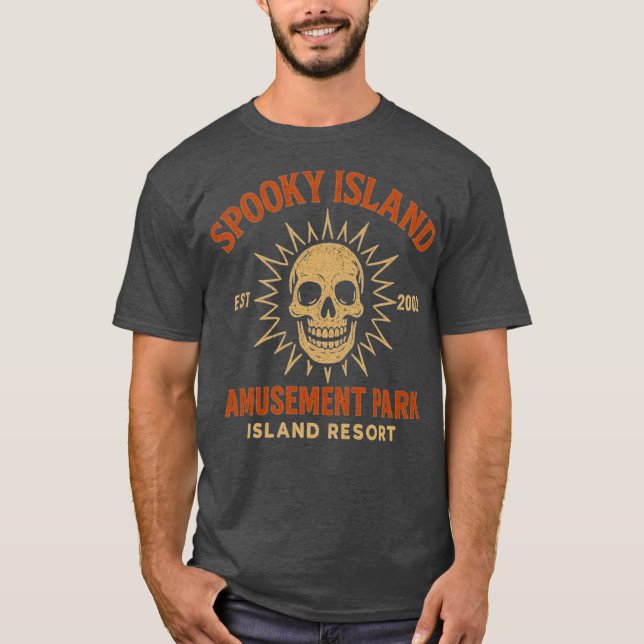 Camiseta Spooky Island Est 2002 Amusement Park Skull Hallow (Anverso)