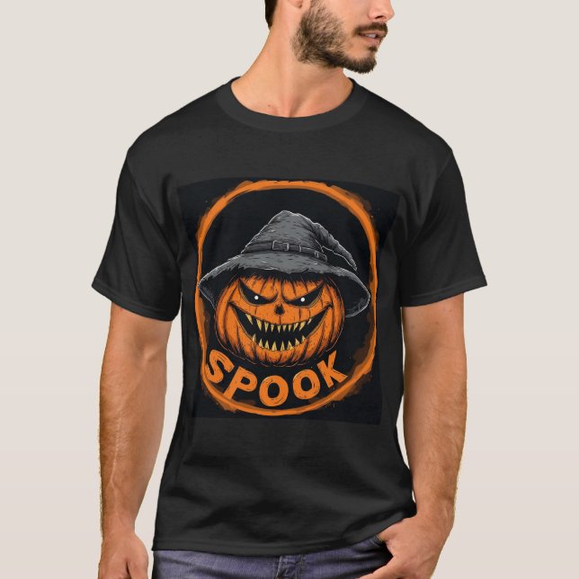 Camiseta Spooky Jack-O'-Lantern Pumpkin (Anverso)