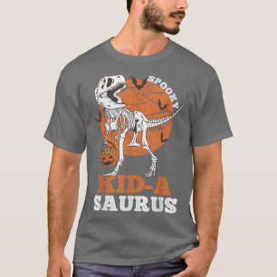 Camiseta Spooky Kid-A Saurus Dinosaur Skeleton T rex Pumpki