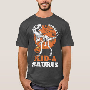 Camiseta Spooky KidA Saurus Dinosaur Skeleton T re Pumpkin