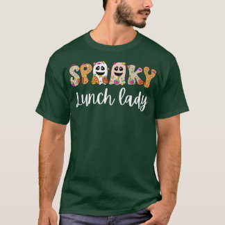 Camiseta Spooky Lunch Lady School Cafeteria Cocinar Hallowe