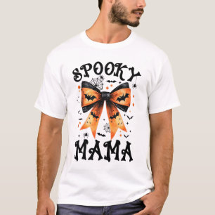 Camiseta Spooky Mama Coquette Bow Halloween Spookone Tempor
