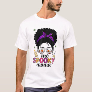Camiseta Spooky Mama Costume Halloween S, Black Afro Messy