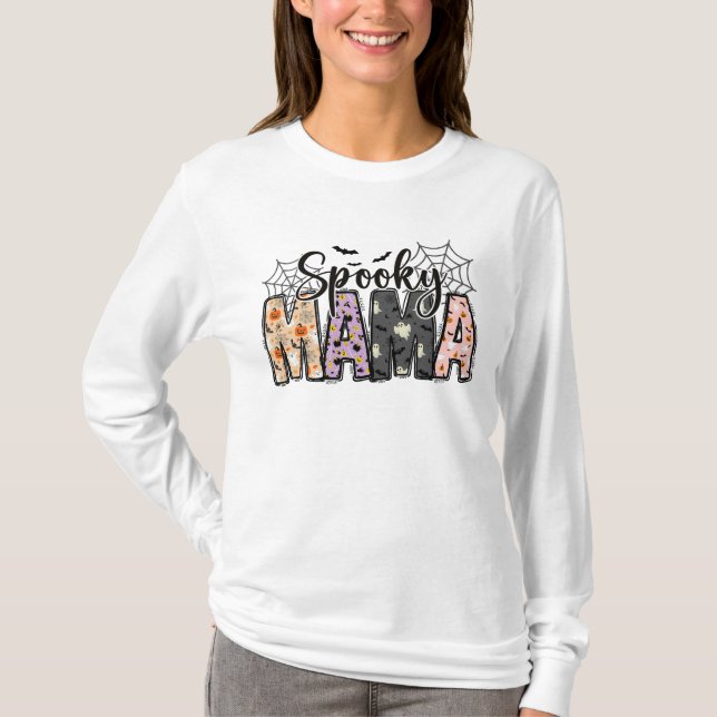 Camiseta Spooky Mama – Cute Halloween for Moms (Anverso)