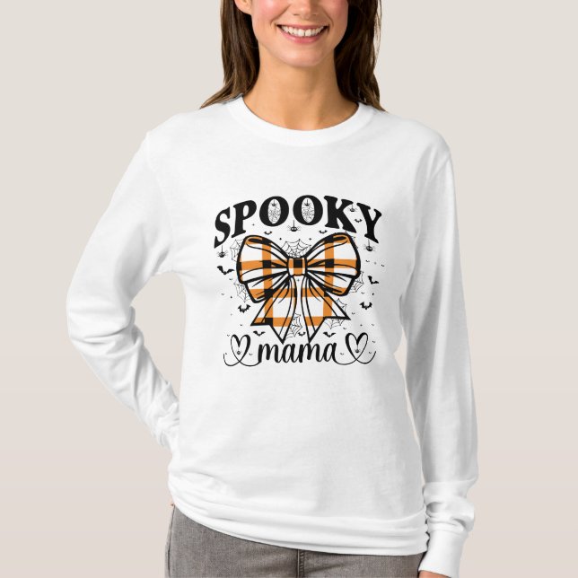 Camiseta Spooky Mama – Divertido Halloween para Mamás (Anverso)