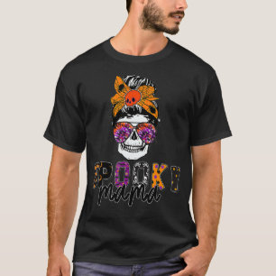 Camiseta Spooky Mama Skull Halloween Women's Messy Bun Witc