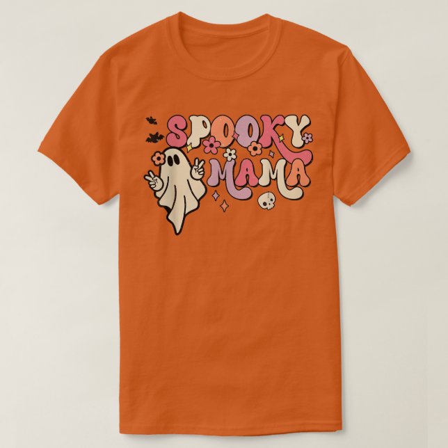 Camiseta Spooky Mama Spooky Retro Groovy Halloween (Diseño del anverso)