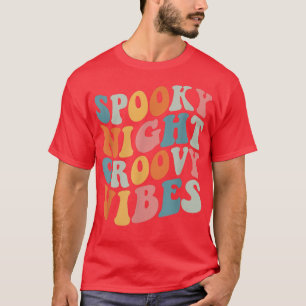 Camiseta Spooky Night Groovy Vibes Halloween