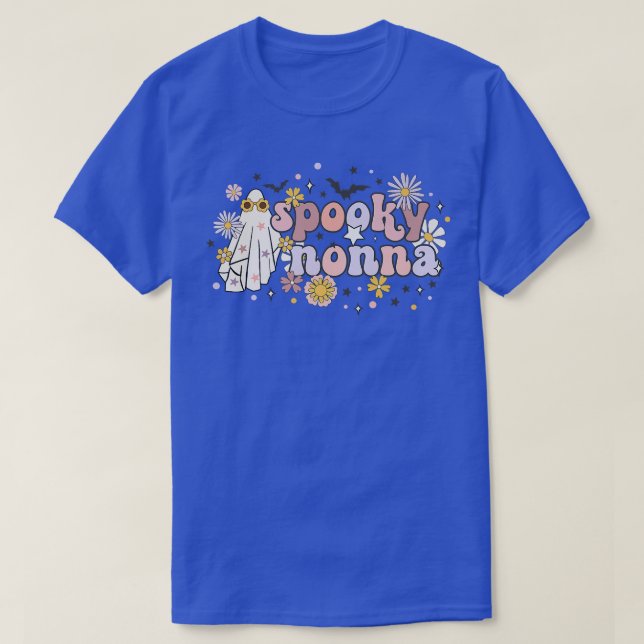 Camiseta Spooky Nonna Retro Groovy Ghost Halloween Cos (Diseño del anverso)