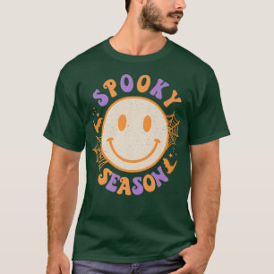 Camiseta Spooky Season Cute Happy Face Funny Halloween Retr