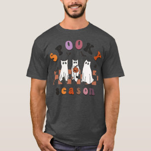 Camiseta Spooky Season Ghost Black Cat Lover Funny Hallowee