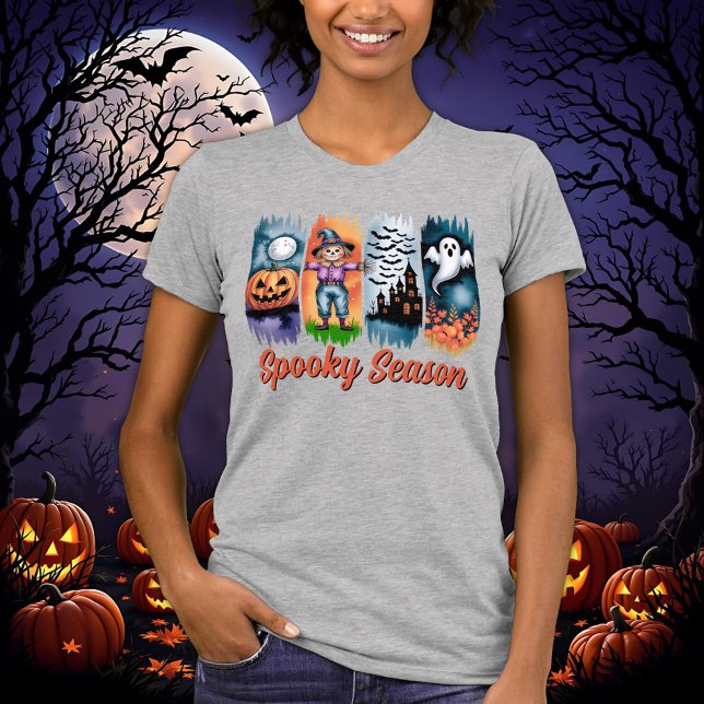 Camiseta Spooky Season Halloween Fall Autumn Brush Strokes (Subido por el creador)