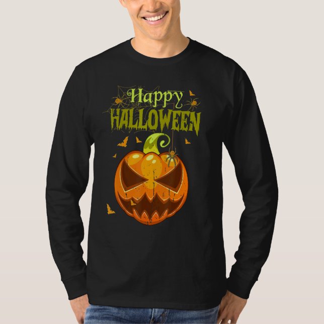 Camiseta Spooky Season Retro Pumpkin Happy Halloween 1 (Anverso)