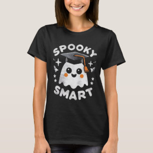 Camiseta "Spooky Smart" - Fantasma con Gorra de graduación