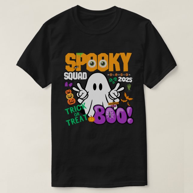 Camiseta Spooky Squad 2025 - Fantasma o trata Halloween (Diseño del anverso)