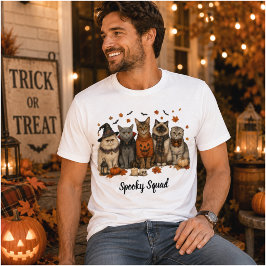 Camiseta Spooky Squad Halloween Cats Illustration