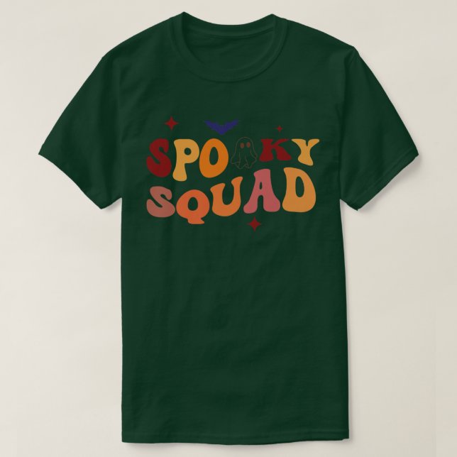Camiseta SPOOKY SQUAD Retro Groovy Primo Tripulación Fantas (Diseño del anverso)