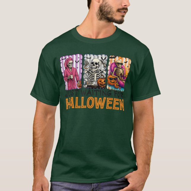 Camiseta Spooky Summer Skeleton Just Waiting For Halloween  (Anverso)