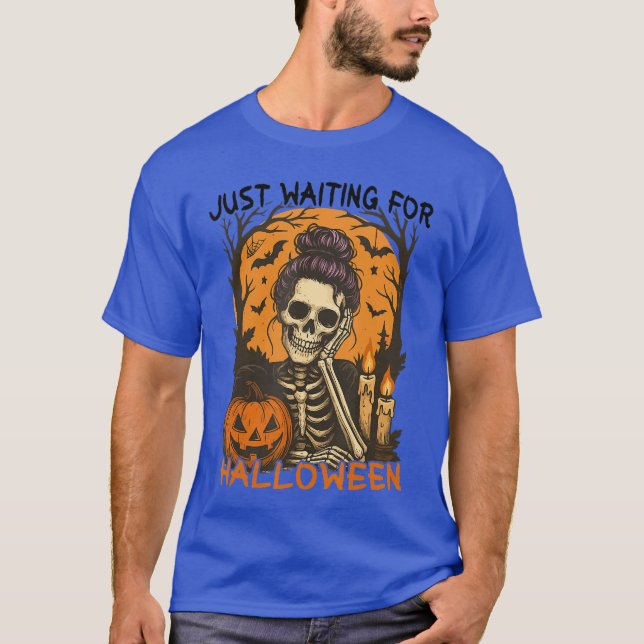 Camiseta Spooky Summer Skeleton Just Waiting For Halloween  (Anverso)
