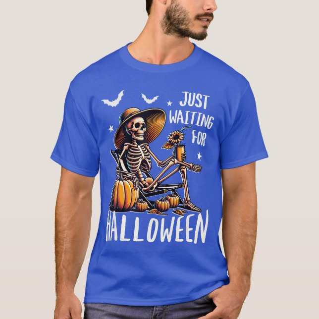 Camiseta Spooky Summerween Skeleton Just Waiting For Hallow (Anverso)