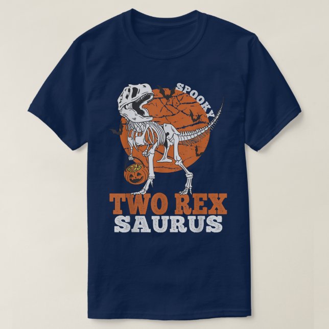 Camiseta Spooky T Rex Saurus Dinosaur Skeleton T rex Pumpki (Diseño del anverso)
