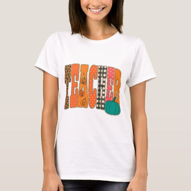 Camiseta Spooky Teacher png｜Pumpkin shirt teachers｜teacher  (Anverso)