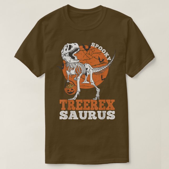 Camiseta Spooky TreeRex Saurus Dinosaur Skeleton T rex Pump (Diseño del anverso)