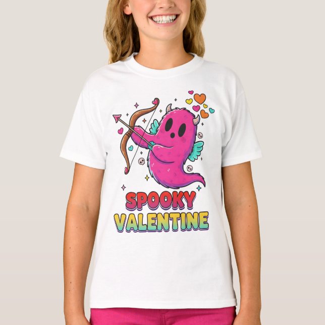 Camiseta Spooky Valentine Cupid Ghost Shirt (Anverso)