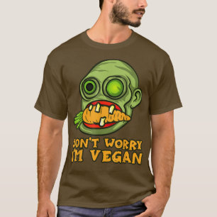 Camiseta Spooky Vegan Zombie Comiendo arrojo