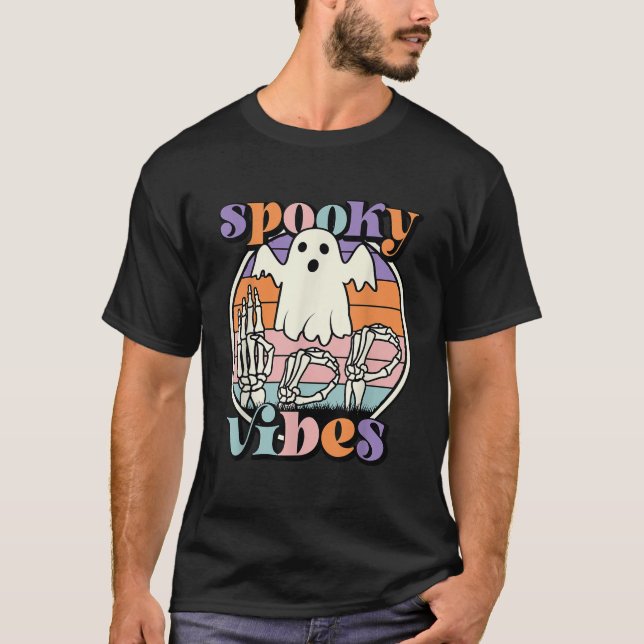 Camiseta Spooky Vibes ASL Hands American Rótulo Language BO (Anverso)