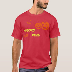 Camiseta Spooky Vibes Funny Halloween Tee Scary Witch Fiest