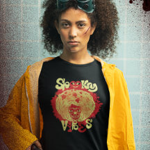 Spooky Vibes Funny Scary Afro Skull Halloween