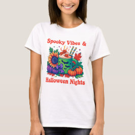 Camiseta Spooky Vibes Halloween Night Funny T-Shirt