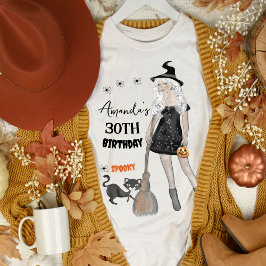 Camiseta Spooky Witch Halloween Cumpleaños White