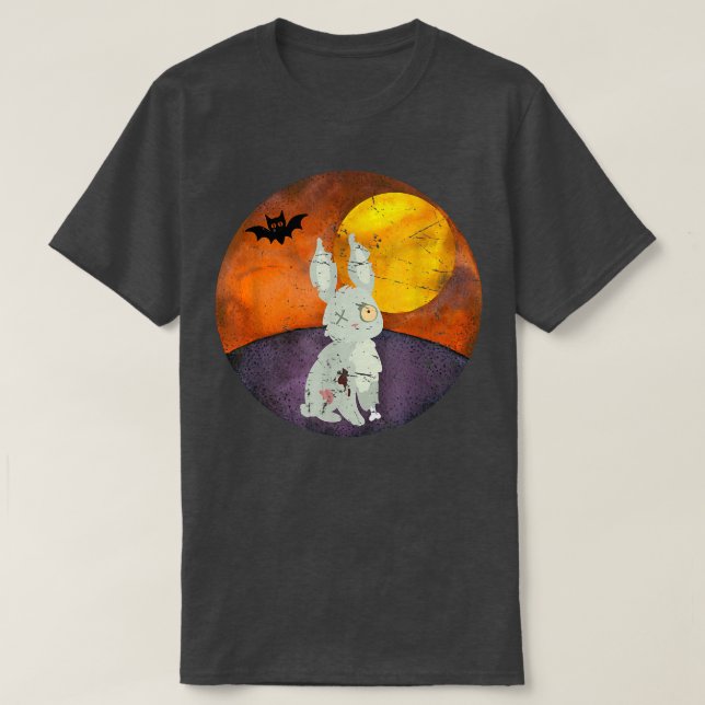 Camiseta Spooky Zombie Rabbit  Halloween Vibes Horror Graph (Diseño del anverso)